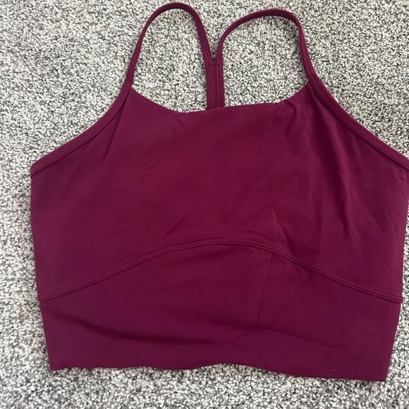 Women's Burgundy Sports Bra - Picture 2 of 4
